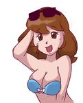  1girl bikini brown_eyes npc_trainer pokemon pokemon_(game) pokemon_oras sunglasses swimmer_(pokemon) swimsuit 