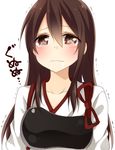  akagi_(kantai_collection) blush brown_eyes brown_hair drooling highres kantai_collection long_hair muneate portrait simple_background solo tasuki tearing_up tears trembling white_background yamasuta 