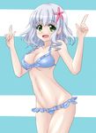  amagi_brilliant_park ankoro_(momomonsss) bikini green_eyes highres muse_(amaburi) short_hair silver_hair swimsuit 