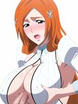  1girl bleach censored inoue_orihime kh-fullhouse orange_hair paizuri penis tagme 