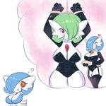  alternate_color bdsm blue_hair blush bondage bound breasts cleavage commentary curvy gardevoir gen_3_pokemon green_hair heart jcdr large_breasts lucy_(jcdr) multiple_girls nougat_(jcdr) orange_eyes paddle pokemon red_eyes shiny_pokemon thought_bubble tongue yuri 