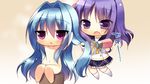  2girls blue_hair game_cg long_hair luluna magical_marriage_lunatics!! moonstone multiple_girls nude open_mouth purple_eyes purple_hair yamakaze_ran 