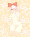  bad_anatomy blush bow breasts giggles happy_tree_friends masturbation nipples nude pink_eyes pink_hair red_bow small_breasts solo sweat 