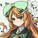  atelier_(series) atelier_shallie blonde_hair bow expressionless green_eyes hair_bow huge_bow long_hair miruca_crotze solo usen_(line_of_rain) white_background 