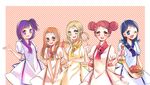  asuka_momoko bad_id bad_pixiv_id blonde_hair blue_eyes blue_hair blush brown_hair chikuouo fujiwara_hazuki glasses harukaze_doremi multiple_girls ojamajo_doremi open_mouth purple_hair red_hair segawa_onpu senoo_aiko short_hair smile 