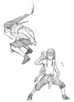  1boy bandage hyuuga_neji long_hair male male_focus monochrome naruto sketch solo terragin topless 