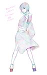  1girl female monochrome naruto shizune_(naruto) sketch solo terragin translation_request 