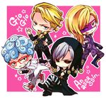  bad_id bad_pixiv_id blonde_hair blue_hair chibi ghiaccio glasses grey_hair highres jojo_no_kimyou_na_bouken mask melone multiple_boys prosciutto risotto_nero suna_ko1 