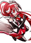  biho_(tsuinku) black_gloves black_legwear blue_eyes boots elbow_gloves genderswap genderswap_(mtf) gloves hair_ribbon happinesscharge_precure! long_hair magical_girl phantom_(happinesscharge_precure!) ponytail precure red_hair red_skirt ribbon skirt smile solo thigh_boots thighhighs unlovely_(happinesscharge_precure!) very_long_hair white_background wide_ponytail 