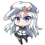  ? animated animated_gif black_legwear blue_eyes chestnut_mouth chibi frown hat hibiki_(kantai_collection) kantai_collection long_hair lowres noai_nioshi open_mouth pleated_skirt school_uniform serafuku silver_hair skirt smile solo spoken_question_mark thighhighs verniy_(kantai_collection) 