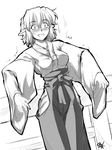  blush breasts hakama japanese_clothes md5_mismatch medium_breasts miko mizuhashi_parsee ootsuki_wataru pointy_ears short_hair sketch solo standing touhou wide_sleeves 