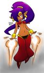  arabian_clothes bad_id bad_tumblr_id bandeau dark_skin earrings fernal-red flying hair_over_one_eye harem_pants hoop_earrings iron_man_(comics) jewelry long_hair marvel pants parody pointy_ears pointy_shoes ponytail purple_hair shantae_(character) shantae_(series) shoes solo tiara very_long_hair wardrobe_malfunction 