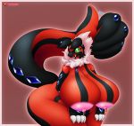  2018 absurd_res anthro areola bds_charmeleon belly big_areolas big_belly big_breasts big_eyes breasts butt cute_eyes cute_smile derora digital_media_(artwork) dripping eyelashes female gem hi_res huge_breasts jewelry lactating leaking legendary_pok&eacute;mon looking_at_viewer milk necklace nintendo nipples nude open_mouth overweight playful pok&eacute;mon pok&eacute;mon_(species) pornography simple_background smile solo thick_thighs video_games voluptuous watermark wide_hips yveltal 