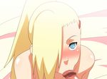  1girl :&gt;= blonde_hair blue_eyes blush censored fellatio hair_over_one_eye kh-fullhouse long_hair naruto naruto_shippuuden oral penis ponytail yamanaka_ino 