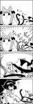  &lt;o&gt;_&lt;o&gt; 4koma :3 :d animal_ears biting bow braid cat_ears cat_tail comic commentary crying crying_with_eyes_open emphasis_lines empty_eyes greyscale hair_bow hair_ornament hair_ribbon hairband hat highres kaenbyou_rin kirisame_marisa long_hair monochrome multiple_tails nekomata nibbling open_mouth ribbon shaded_face smile tail tail_wagging tani_takeshi tears touhou translated trembling twin_braids witch_hat yasaka_kanako yukkuri_shiteitte_ne |_| 