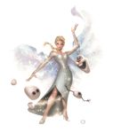  1girl alex_garner blonde_hair disney dress elsa_(frozen) frozen frozen_(disney) high_heels olaf_(frozen) queen sequins snowman solo standing 