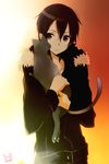  black_eyes black_hair cat jacket kirito md5_mismatch short_hair sword_art_online tsukimori_usako 