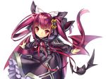  alucard_lore bad_id bad_pixiv_id bat bat_wings bow emil_chronicle_online hair_bow hair_ornament hair_ribbon looking_at_viewer nakasaki_hydra red_eyes red_hair ribbon smile transparent_background twintails wings 