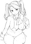  bikini greyscale gundam gundam_build_fighters gundam_build_fighters_try monochrome mushi024 plump sazaki_kaoruko sketch solo swimsuit twintails 