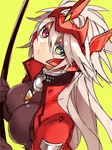  alpha-01 blazblue bodysuit breasts genderswap genderswap_(mtf) heterochromia long_hair medium_breasts ragna_the_bloodedge silver_hair tomo_(tomorag7) 