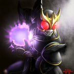  energy_ball helmet kamen_rider kamen_rider_kuuga kamen_rider_kuuga_(series) male_focus powering_up red_eyes solo taikyokuturugi 