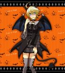  1girl bat_wings blue_eyes blush eleonore_kliesen gothic_lolita halloween horns lolita_fashion ootori_sen_na_gatsu tail tekken thighhighs wings 