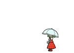  comic dora_ita flower green_hair kazami_yuuka plaid plaid_skirt short_hair silent_comic simple_background skirt sunflower touhou umbrella 