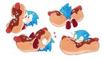  bad_pixiv_id black_eyes bubble chiro_(pez777) closed_eyes full_body furry gloves heart hot_dog multiple_views no_humans object_hug red_footwear shoes simple_background sleeping sonic sonic_the_hedgehog stuffed_toy white_background white_gloves 