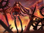  black_hair doll_(redlabster) fate/stay_night fate_(series) gears legs long_hair solo thighhighs toosaka_rin two_side_up unlimited_blade_works 