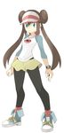  bad_id bad_twitter_id blue_eyes brown_hair double_bun long_hair mei_(pokemon) pantyhose poke_ball pokemon pokemon_(game) pokemon_bw2 raglan_sleeves shorts solo souji visor_cap 