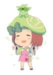  apron beret brown_hair chibi fuchakichi hat japanese_clothes kimono mascot ocha_no_mizukami othel_(hatimorris) short_kimono 