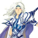  armor cape cecil_harvey dissidia_final_fantasy earrings final_fantasy final_fantasy_iv hair_ornament headband jewelry krebs long_hair male_focus paladin_(final_fantasy) purple_eyes solo white_hair 