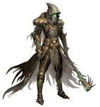  concept_art fantasy grenth guild_wars kekai_kotaki male_focus mask robe skull solo staff 