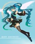  green_hair hatsune_miku legs lips long_hair momopanda solo thighhighs twintails vocaloid 