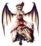  azzie_(az_man_studios) bad_id bad_pixiv_id bat_wings boots cross-laced_footwear fangs grin hat highres knee_boots lace-up_boots red_eyes remilia_scarlet short_hair silver_hair smile solo steepled_fingers touhou wings 