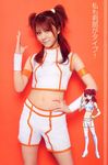  cosplay girl gundam gundam_00 hello!_project highres morning_musume navel nena_trinity photo real scan tanaka_reina 