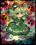  dress ghost_tail green_dress green_hair hat looking_at_viewer pote_(ptkan) short_hair soga_no_tojiko solo tate_eboshi touhou 