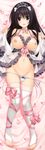  :d absurdres ankle_lace-up babydoll bare_shoulders barefoot blush bow bow_panties breasts brown_eyes brown_hair cherry_blossoms choker cross-laced_footwear dakimakura elbow_gloves fingerless_gloves gloves highres huge_filesize lace lace-trimmed_thighhighs large_breasts long_hair looking_at_viewer lying navel nipples on_back open_mouth oryou panties panty_pull petals pretty_x_cation ribbon ribbon_choker shiny shiny_skin side-tie_panties smile solo string_panties thighhighs tiara toeless_legwear underwear white_gloves white_legwear white_panties yakuouji_komachi 