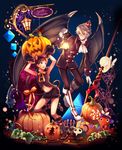  animal_ears bad_id bad_pixiv_id blue_eyes boots brown_hair cat_ears cat_paws cat_tail copyright_name crown formal full_body gloves grey_hair halloween highres ikari_shinji maiekawa male_focus multiple_boys nagisa_kaworu neon_genesis_evangelion open_mouth paw_gloves paws pumpkin red_eyes sign smile suit tail wings 