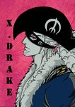  1boy character_name color_background domino_mask hat male male_focus mask one_piece pianda628 pirate profile solo x_drake 