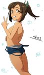  brown_eyes brown_hair i-401_(kantai_collection) ikeshita_moyuko kantai_collection looking_at_viewer one-piece_swimsuit ponytail school_swimsuit short_hair short_ponytail smile swimsuit 