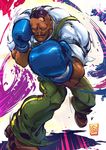  bow bowtie boxing boxing_gloves dark_skin dark_skinned_male dress_shirt dudley facial_hair fighting_stance male_focus manos_lagouvardos motion_blur muscle mustache shirt solo street_fighter street_fighter_iii_(series) suspenders 