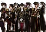  absurdres adolf_k._weismann black_hair earrings epaulettes fushimi_saruhiko glasses gloves grey_hair gun highres huge_filesize isana_yashiro jewelry k_(anime) long_hair mishakuji_yukari multiple_boys munakata_reishi purple_hair red_eyes red_hair short_hair smile suou_mikoto_(k) suzuki_shingo tachibana_masayuki ueki_rina umbrella uniform weapon yata_misaki yatogami_kurou 