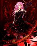  bare_shoulders gloves guilty_crown hair_ornament hairclip long_hair looking_at_viewer open_mouth pink_hair red_eyes solo tanikku twintails yuzuriha_inori 