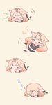  chibi commentary_request crying flailing gradient hair_ornament kantai_collection long_hair momoniku_(taretare-13) remodel_(kantai_collection) ribbon sleeping tantrum yada_yada yuudachi_(kantai_collection) zzz 