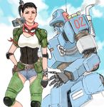  black_hair goggles gun holster izo_(bjc000510) mecha rag_uralo realistic sentou_mecha_xabungle short_hair shorts watch weapon xabungle_(mecha) 