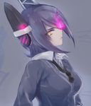  bad_id bad_twitter_id glowing glowing_eye kantai_collection looking_at_viewer looking_to_the_side school_uniform solo tenryuu_(kantai_collection) yellow_eyes yue_teitoku 