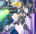  commentary energy_sword gundam gundam_build_fighters gundam_build_fighters_try mecha no_humans r-gyagya raybar shield sword weapon 