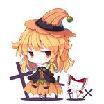  :3 animalization beni_shake blonde_hair bow braid cat cross fang hair_bow hakurei_reimu halloween halloween_costume hat kirisame_marisa pumpkin_skirt shirt single_braid skirt touhou witch_hat yellow_eyes 