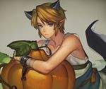  animal_ears bad_id bad_twitter_id bangs bare_shoulders blonde_hair blue_eyes chain collarbone cuffs earrings extra_ears frown jewelry link looking_at_viewer male_focus mimme_(haenakk7) pointy_ears pumpkin shackles shirt sleeveless sleeveless_shirt solo swept_bangs tail the_legend_of_zelda the_legend_of_zelda:_twilight_princess wolf_ears wolf_tail 